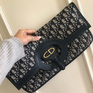 Dior fold over clutch oblique canvas